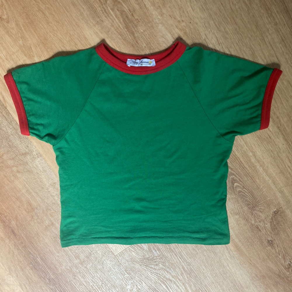 Heavy Manners Green Red Baby T